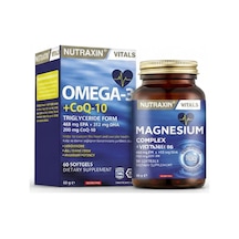 Nutraxin Omega-3 + Coq10 60 Yumuşak Kapsül Ve Nutraxin Magnezyum Complex 60 Tablet 2 Li Set