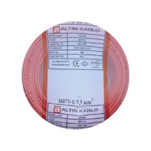 Altın 1,5 Mm Nya Kablo Kırmızı Tek Telli Bakır Tesisat Kablosu 50 Metre