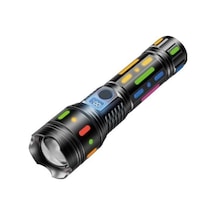 Pm-25120 Çok Fonksiyonlu Teleskopik Zoom - 5 Modlu Şarjlı El Feneri Belirtilmemis