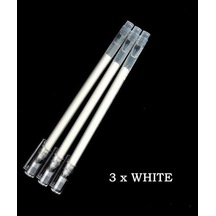 Beyaz 3 Adet Büyük Kapasiteli 0.6mm Fosforlu Kroki İşaretleyiciler Beyaz Boya Jel Kalem Resim Kalemi Manga Boyama Ince Astar Kalem