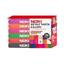 Noki 1664-p24 Yuvarlak Uçlu Beyaz Tahta Kalemi 24 Adet - Karışık Renk Çok Renkli