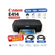 Canon E414 Çok Fonksiyonlu Renkli Yazıcı Tarayıcı Fotokopi USB ve Android Bağlantı Kablosu