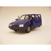 Welly Skoda Favorit Mavi Renk Metal Model Çek Bırak Araba 1/32 - Mavi