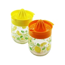 Qlux C-00170 Fresia Limon Sıkacağı 425 Cc - Desenli Cam Hazneli Renkli Plastik Sıkacaklı- 12'li Paket Diğer