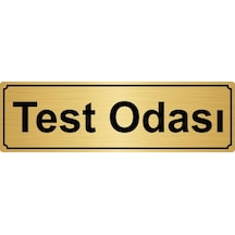 Test Odası Yönlendirme Levhası 7Cmx20Cm Altın Renk Metal
