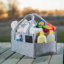 Keçe Anne Bebek Bakım Çantası Organizer Gri, Keçeden Bebek Çantası Keçe 45 X 45 Gri Diğer