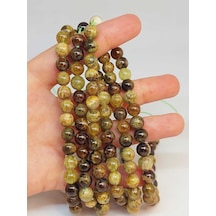 Yeşil Alacalı Lal Granat Garnet Taşı Dizi 6mm 49226