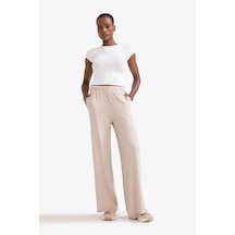 DeFactoFit Wide Leg Cepli Geniş Paça Yırtmaçlı Uzun İnce Sporcu Pantolon E2538AX25SMGR435
