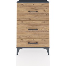 Arges Komodin 3 Çekmeceli 60x30x96 Antrasit-çam Antrasit
