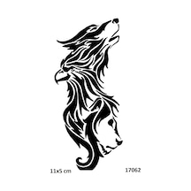 Airbrush Tattoo Aslan Kurt Kartal Yapışkanlı Stencil Süsleme Ve Boyama Kalıbı