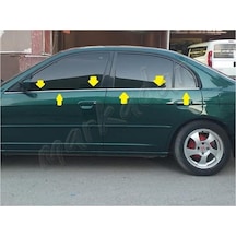 Honda Civic Krom Cam Çıtası 2001-2005 4 Parça Paslanmaz Çelik