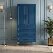 Mirabell Çok Amaçlı Dolap 60 Cm 2 Kapak 3 Çekmece Lake Centiyane Mavisi - Çok Amaçlı Raflı Dolap Beyaz