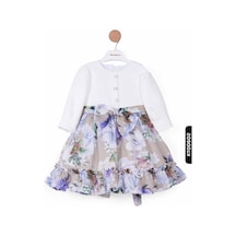 Xo Kids Büzgülü Kollu Bohçalı Çiçekli Frıfırlı Kız Çocuk Elbise 2-6 Yaş 10039 Çok Renkli