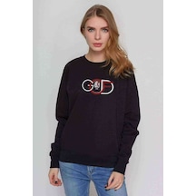 God Of War Baskılı Siyah Kadın Sweatshirt (528261394)