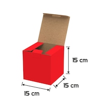 15x15x15 - 50 Adet - Kırmızı Kilitli E Ticaret Karton Kargo Kutusu Ofset Red Chrome 50 Adet