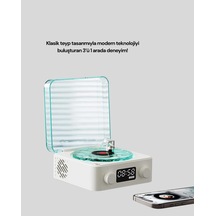 Zenvia Retro Tasarımlı Gece Lambalı Bluetooth Hoparlör Saat Ve Pil Göstergeli Znv2026