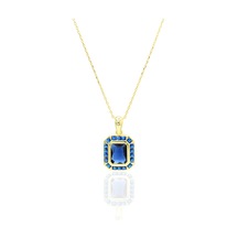 Safir Taşlı 925 Ayar Gümüş Kadın Kolye 201022212