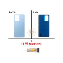 Xiaomi Redmi Note 12 Pro 5g Mavi Arka Pil Kapağı Batarya Kapağı Lazer Kesim + B-7000 Yapıştırıcı Çok Renkli