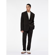 Koton Regular Fit Viskon Karışımlı Kapaklı Cepli Uzun Kollu Mono Yaka Blazer Ceket Kahverengi 6wam50003ıw Kahverengi