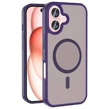 Apple Uyumlu iPhone 16 Kılıf M-safe Şarj Özellikli Mat Arka Yüzey Zore Sio Kapak Mor Apple Uyumlu iPhone 16 Kılıf M-safe Şarj Özellikli Mat Arka Yüzey Zore Sio Kapak Mor