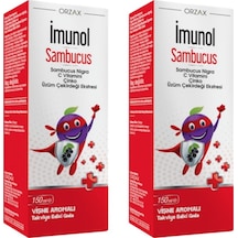 Orzax Imunol Sambucus Nigra Vişne Aromalı Şurup 2 x 150 ML