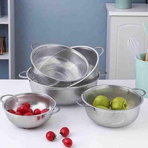 Çift Kulplu Metal Süzgeç, Mutfak İçin 25 Cm