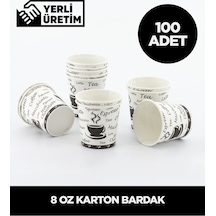 8 Oz Karton Bardak - 100 Adet Çok Renkli