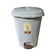 Poly Time Plastik Basmalı Pedallı Çöp Kovası Kutusu / 52 Litre - Krem / 57x40x40 Cm. Krem