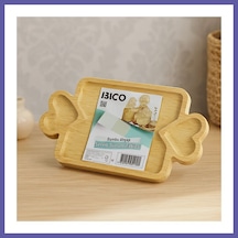 Bezos Bambu Ahşap Servis Tepsisi 25x14 Cm - 3 Bölmeli Sunum Tahtası Nıda