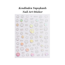 Nail Art Sticker Kendinden Yapışkanlı, Tırnak Süsleme, Tırnak Dövmesi Stikır 1586 Gümüş-1586