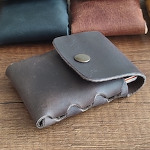 Sumerian Leather Craft Minimalist Deri Kartlık Kahverengi