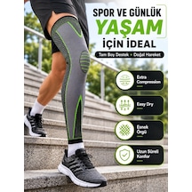 Uzun Kompresyon Diz Destekliği Spor Ve Günlük Kullanım İçin Güçlü Destek Gri