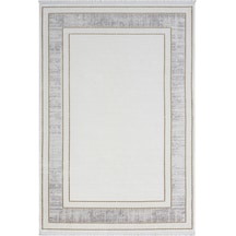 Elegance Eg006a Gri Halı Gold Detaylı Viskon Doğal Iplik Bambu Halı Tozu Az Salon Halısı Yatak Odası-1041 Gri - Beyaz