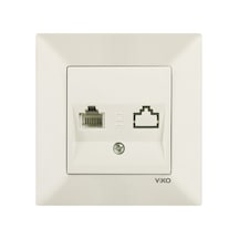 Viko Meridian Krem Tekli Nümeris Telefon Prizi Cat3 Vk