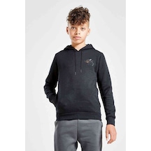 Tshirthane Gibson Gitar Baskılı Unisex Çocuk Kapüşonlu Siyah Sweatshirt (528697591) Siyah