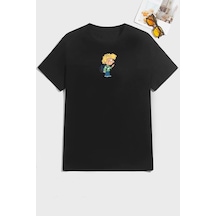 Unisex Cedric Üzümlü Kekim Baskılı Kısa Kol T-shirt SIYAH