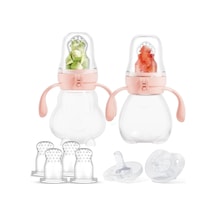 Bebek Meyve Gıda Besleyici, Silikon Meyve Emziği Besleyici, 2'li Set, Ekstra 6 Emzikli Mesh Besleyici, Meyve Ve Sebze, Genel