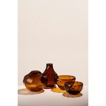 Pasabahce Burgulu Kase Amber 25 Cm Vazo Kahve