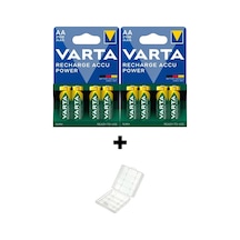Varta 2100 mAh Şarjlı AA Kalem Pil 8'li + Pil Kutusu