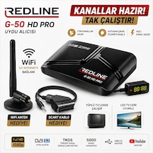 Redline G-50 Hd Pro Full Hd Uydu Alıcısı Tkgs Wifi Youtube 5000 Kanal Tak Çalıştır Tüplü Ve Led Tv U