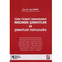 Anonim Şirketler Ve Şirketler Topluluğu Doç. Dr. Fazıl Aydın