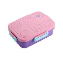 Renkli Desenli Beslenme Kutusu - 830 Ml 3 Bölmeli Çocuk Beslenme Kabı Pp Pembe Genel