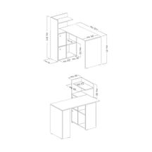 Kitaplıklı Dolaplı L Çalışma Masası, Fonksiyonel Ve Şık 120x60