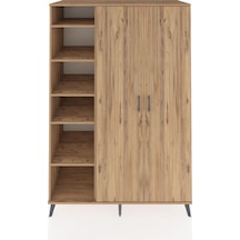 Kronos Dolap 7 Raflı 2 Kapaklı Tek Askılı 132x59x195 Çam-çam/çam Çam