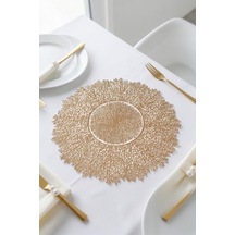 Digithome 6 Lı Amerikan Servisi Supla Yuvarlak Gold 38 Cm Acr-624/20