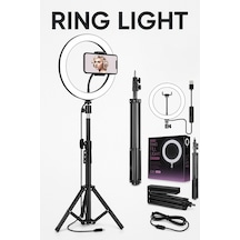 Ring Fill Light Led Işıklı Tripod 10 Inç Halka Youtuber Tiktok Makyaj Işığı Ayaklı Tripot