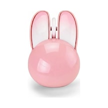 Tavşan Figürlü Kablosuz Mouse Pil Dahil Etiket li Pembe