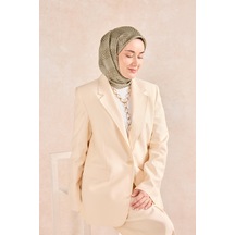 Silk Home Twill İpek Eşarp Minimal Desen Koyu Vizon 90x90 Çok Renkli