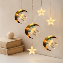 Ramazan Led Perde Lamba 3m Fişli Eklemeli Hilal Cami Yıldız Standart