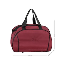 Galb Leather Ozel Kumas Tam Korumali Ve Astarli Seyahat Cantasi El Ve Omuz Askili El Valizi 45x30x21 Cm Bordo